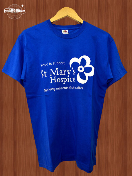 T-shirt bleu "St Mary's Hospice"