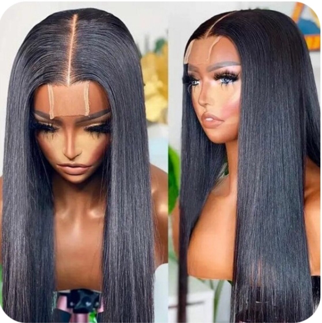 18 inches bone straight wig cap
