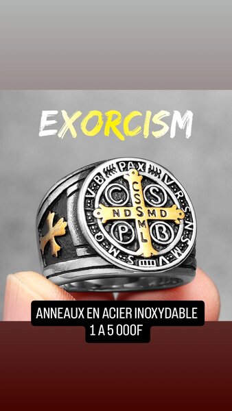 Bague Acier Inoxydable Exorcisme