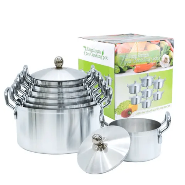 Batterie de cuisine en aluminium 7 pièces