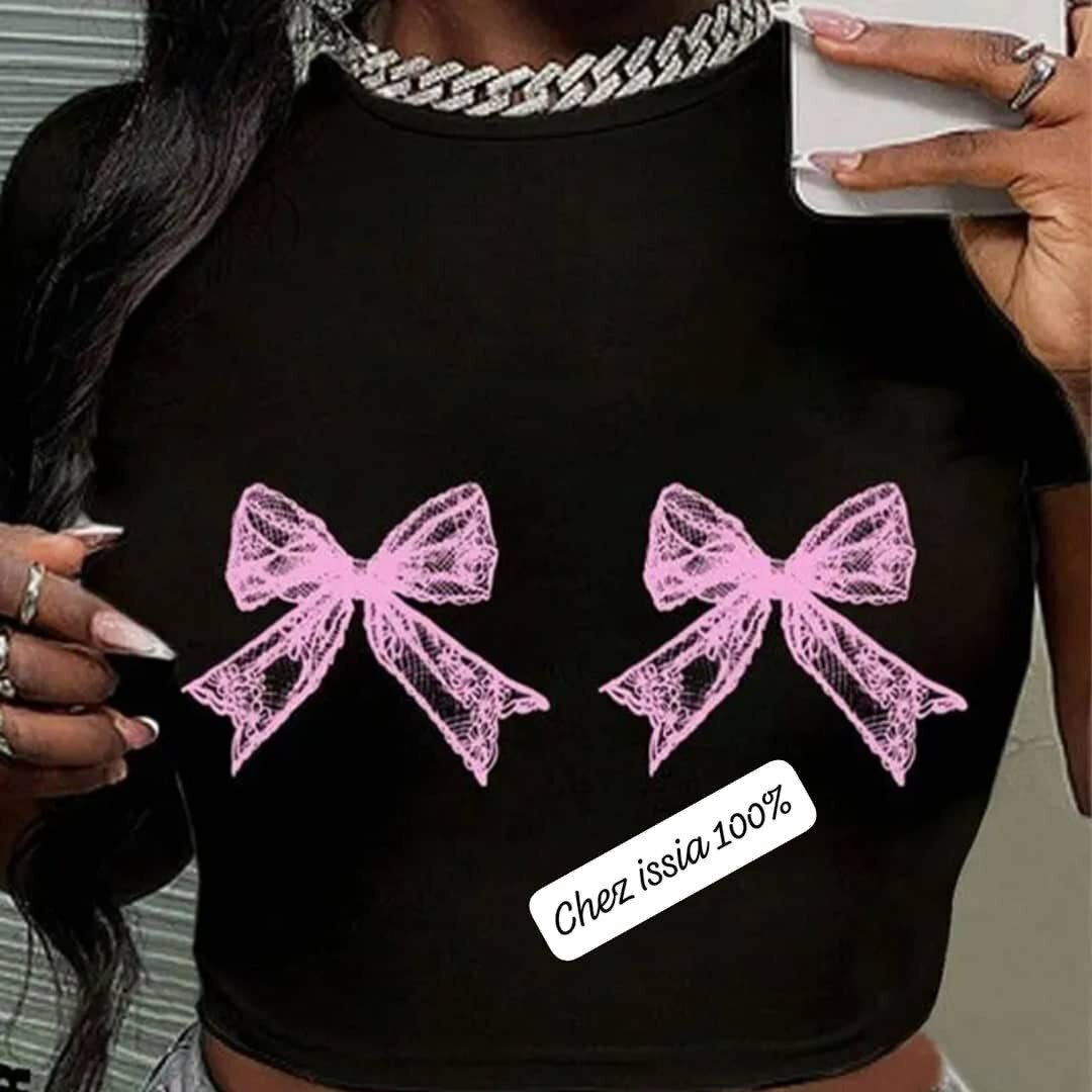 Trendy Bow Design Crop Top