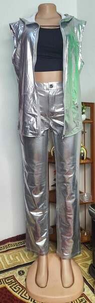 Silver Metallic Two Piece Pants & Jacket