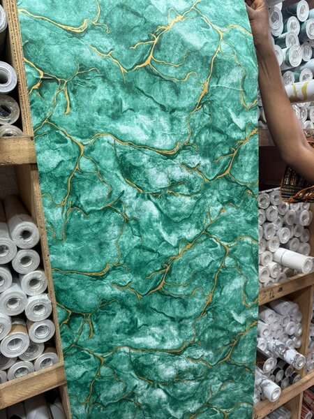 Papier peint vert marbré élégant