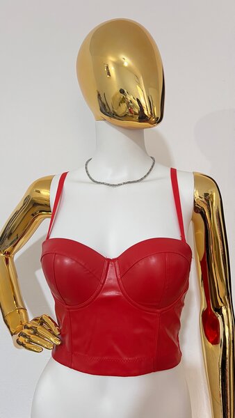 Top en simili cuir bustier