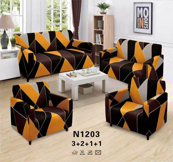 Ensemble Housses Canapés Géométriques
