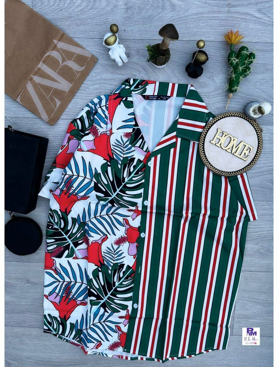 Chemise à motifs tropicals