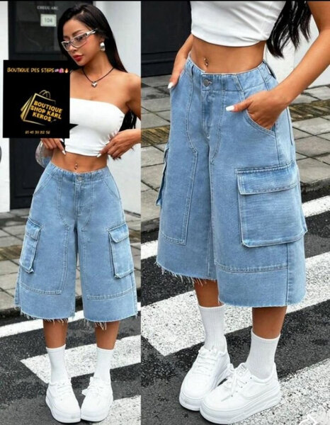 Bermuda en Jean Décontracté