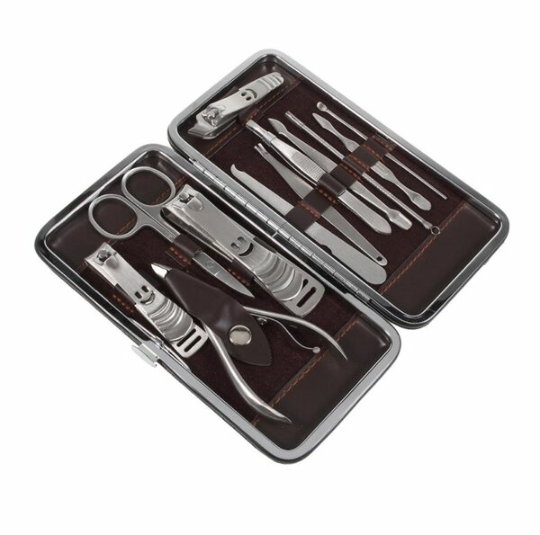 12-IN-1 PORTABLE MANICURE PEDICURE SET SMILING NAIL CLIPPER