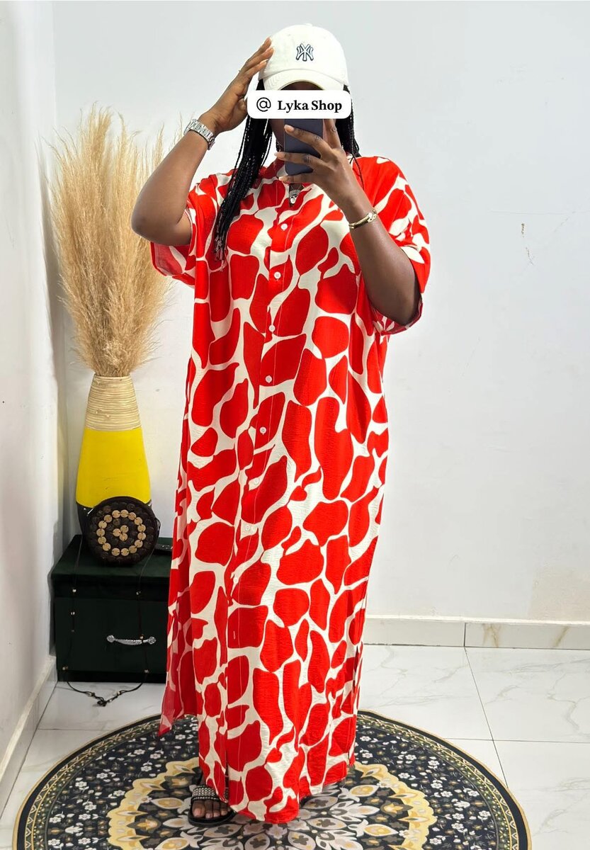 Robe longue à motifs