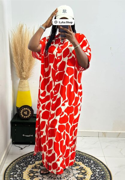 Robe longue à motifs