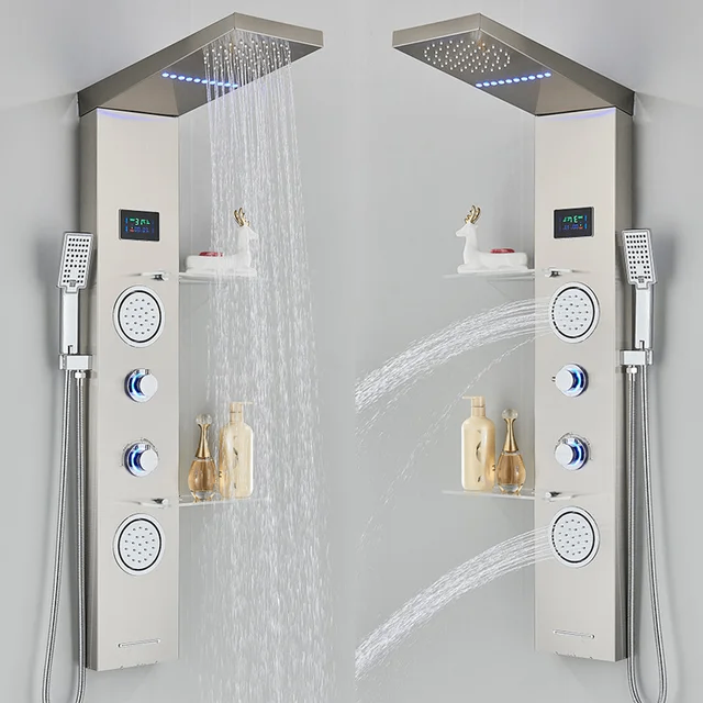 Panneau de Douche avec LED et Étagère