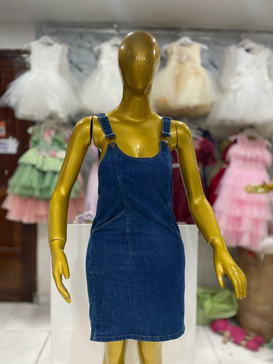 Robe salopette en jean femme