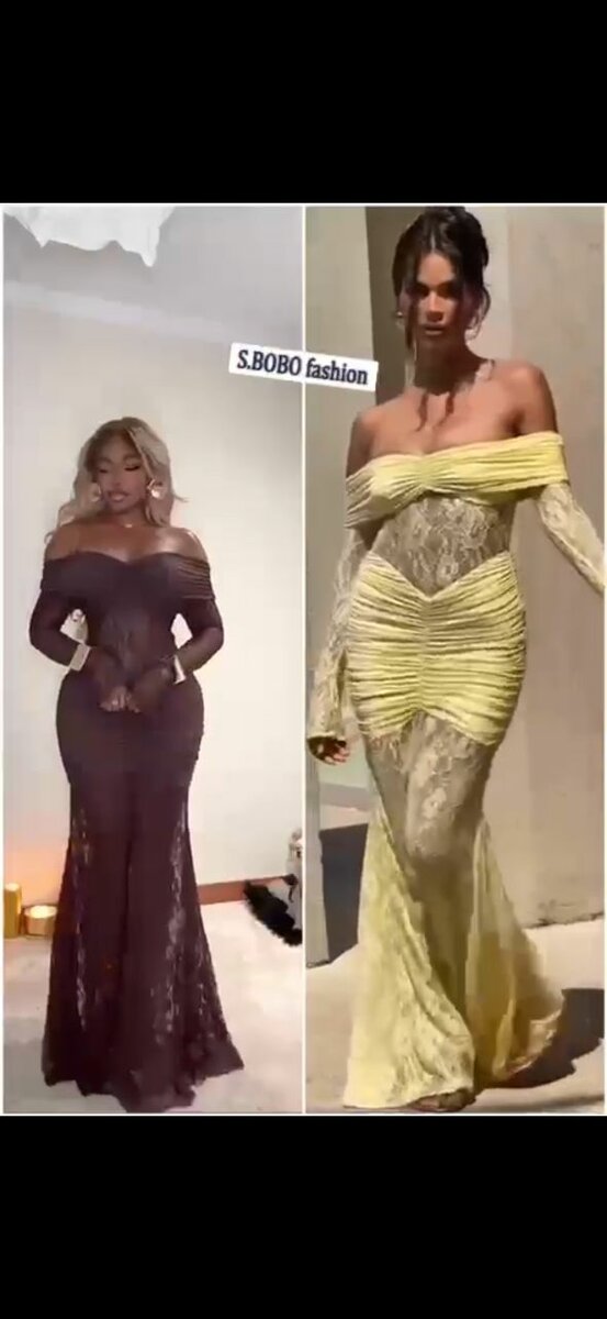 Robe longue élégante en dentelle