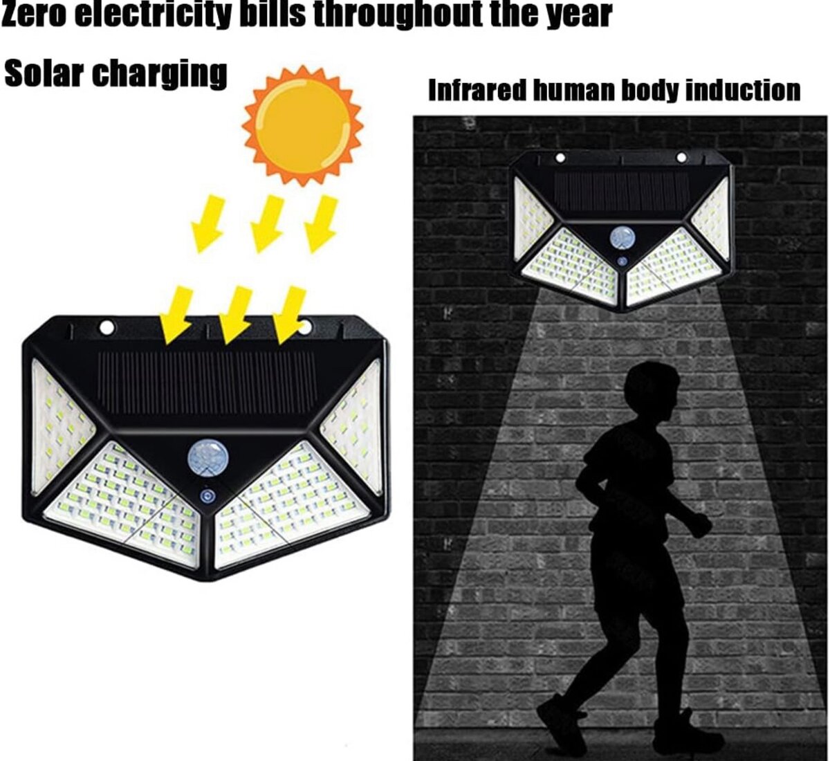 Lampe Murale Solaire à Détecteur De Mouvement Et étanche