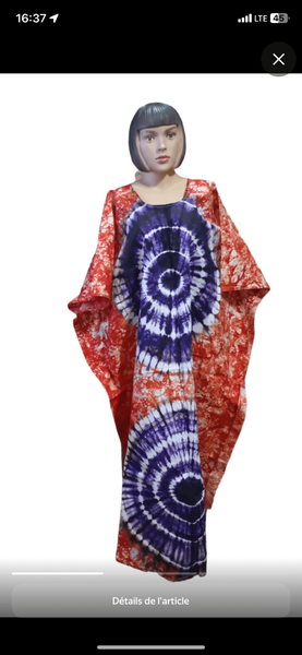 Robe Caftan Tie-Dye Colorée