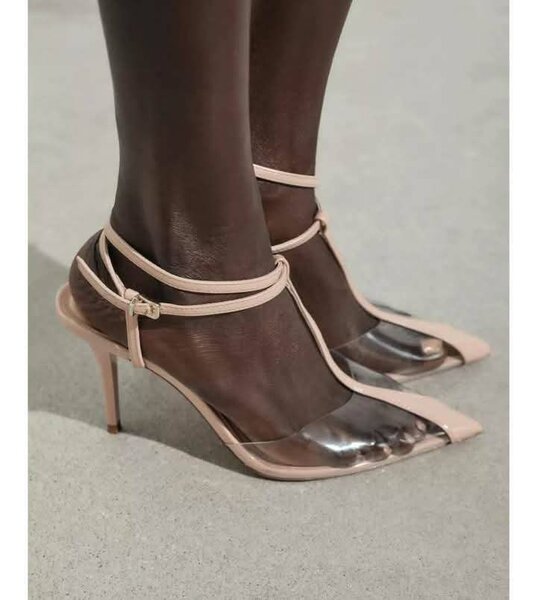 Chic Sandales à Talons Transparentes