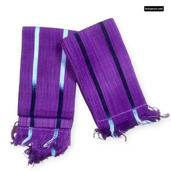 Paire d'echarpes tissées mauve