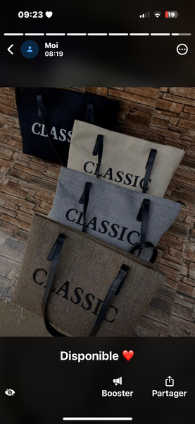 Sac fourre-tout en toile classique