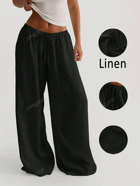 Pantalon large en lin femme