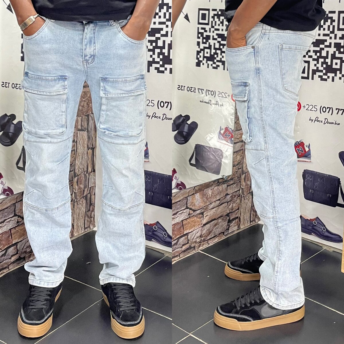 Jeans cargo style décontracté