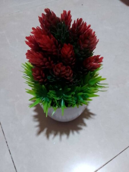 Artibetter Pine Needle Pineapple Potted Mini Fake Desk Artif