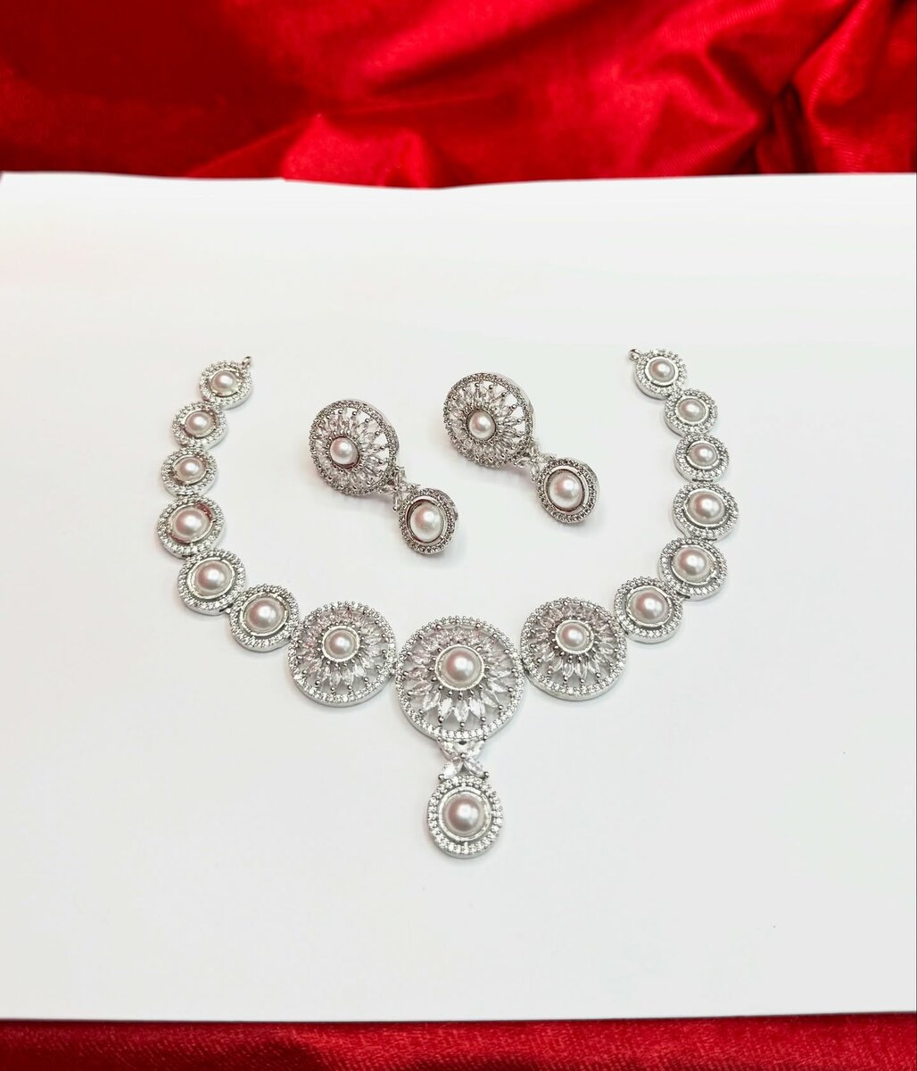 American Diamond 1 karat Necklace set