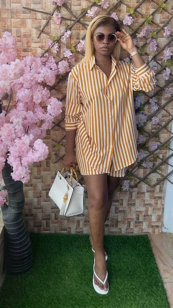 Robe Chemise Rayée Élégante