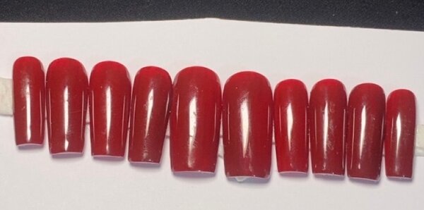 Ongles Faux Rouge Brillant