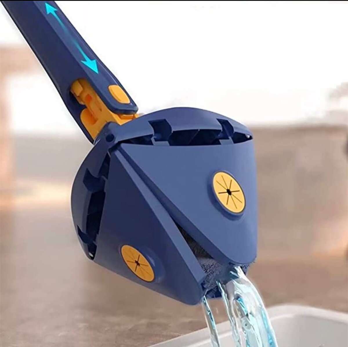 Balai de nettoyage triangle rotatif à 360 ° avec 2 têtes de