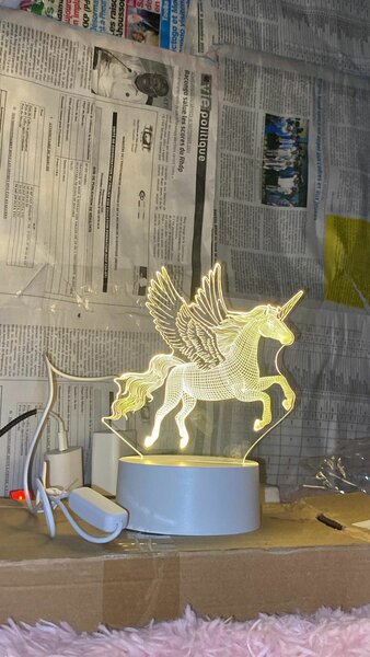 Lampe 3D Licorne Magique