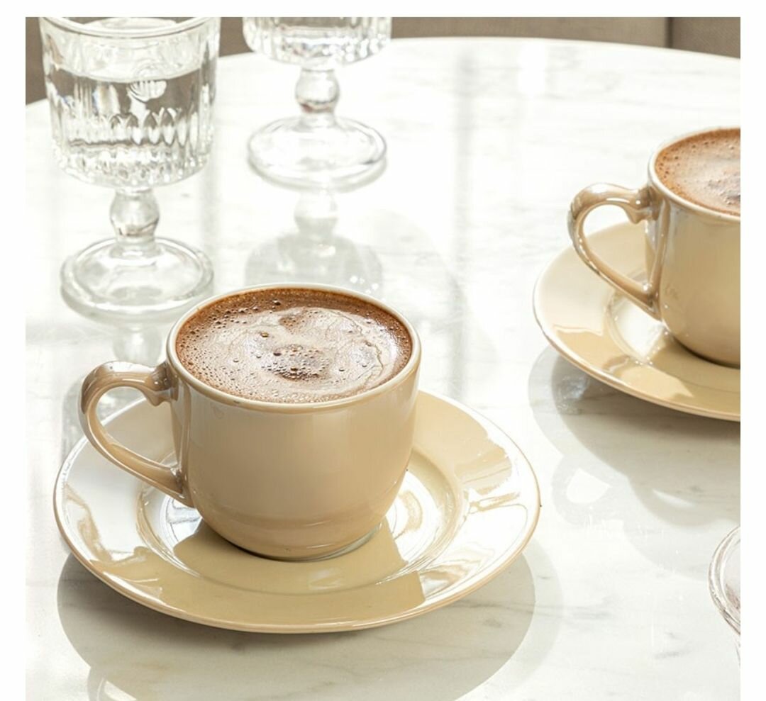 166 2 PCS 100ML FORA PORCELAIN COFFEE CUPS SET - COFFEE WITH