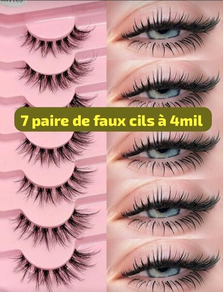 7 Paires Faux Cils Naturels