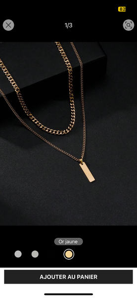 Collier Double Chaîne Doré