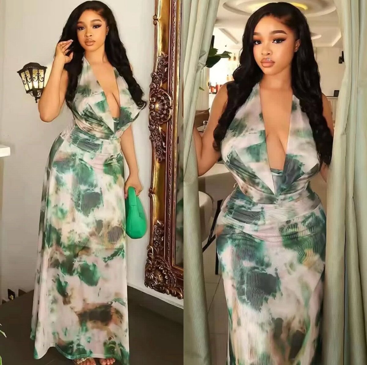 Robe maxi imprimée élégante