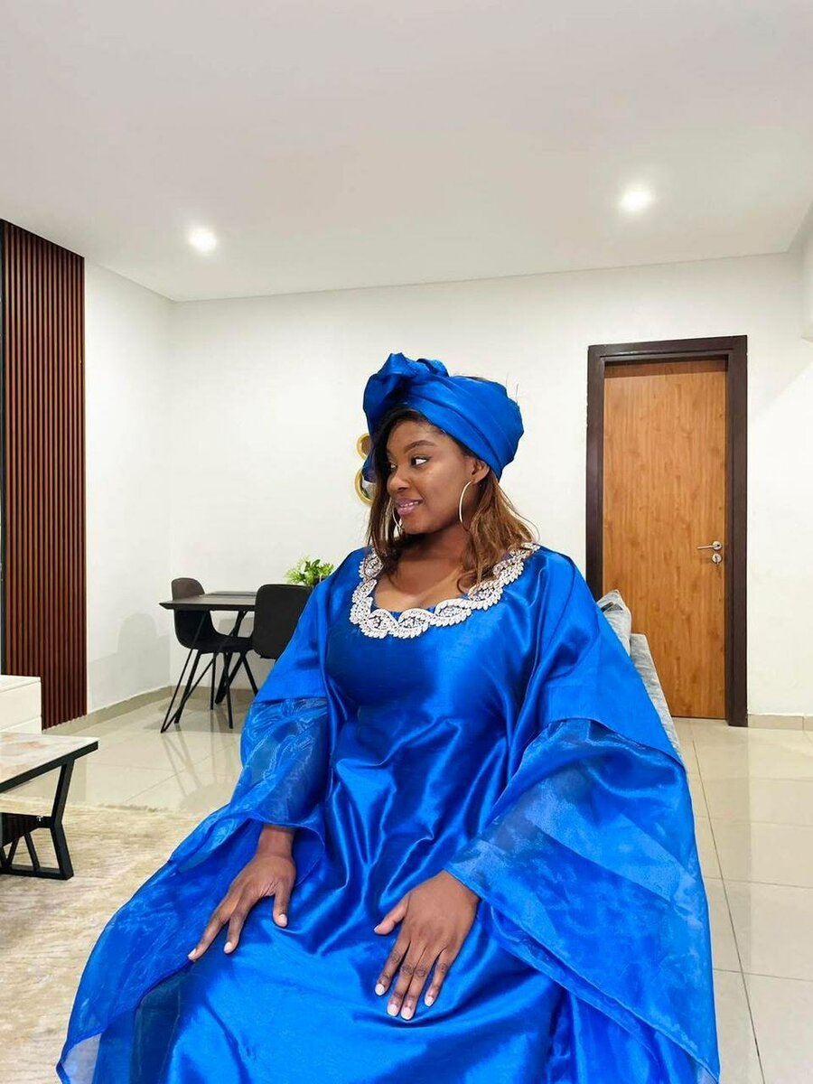 Robe Boubou Bleu Élégant