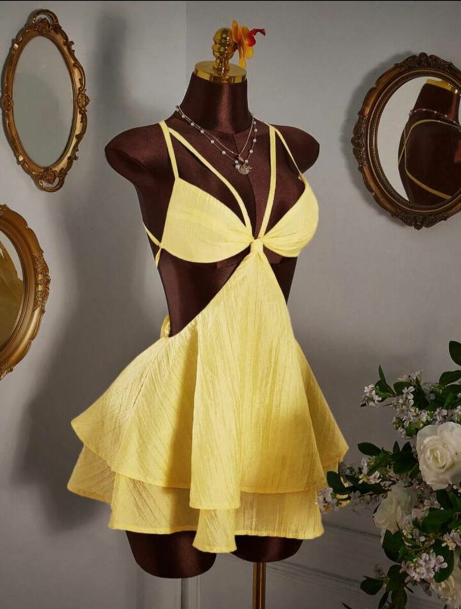 Robe d'été jaune glamour