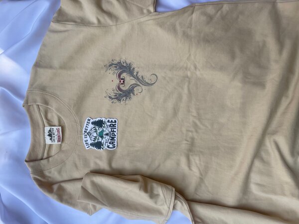 T-shirt beige camping homme