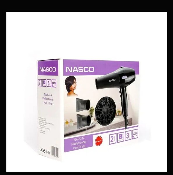 Nasco Sèche-Cheveux Femme  2 Vitesses  2200W  3accessoires