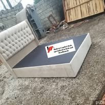 custom made bed with a high base