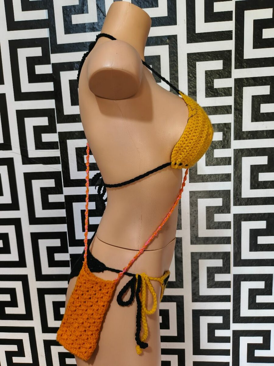 Bikini crochet coloré femme