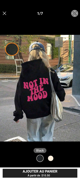 Sweat à capuche "Not in the Mood"