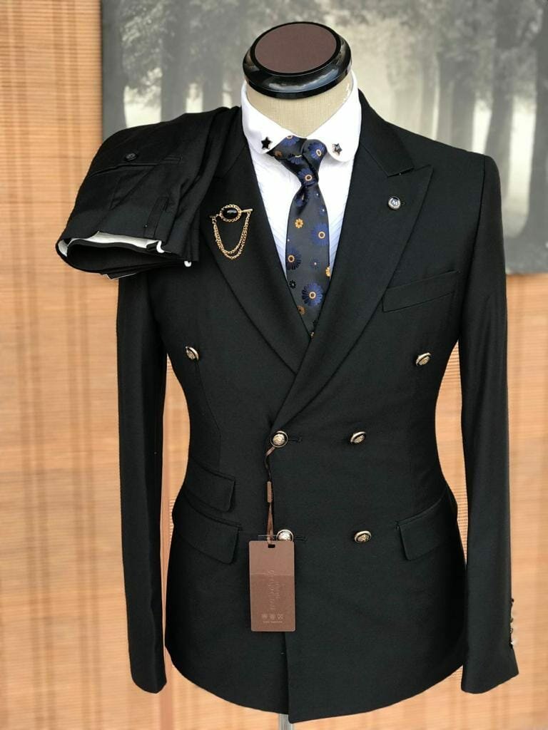 men's black suit