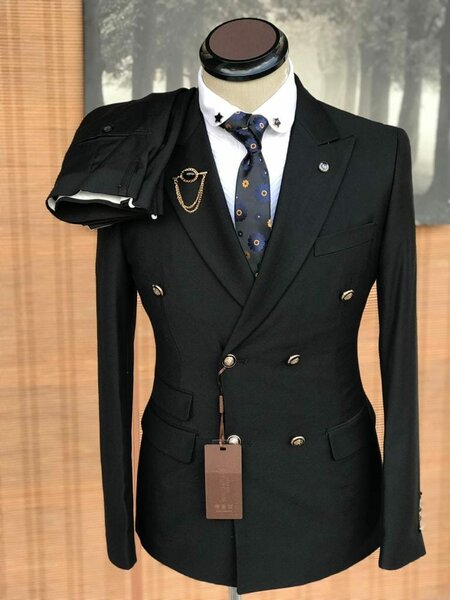 men's black suit