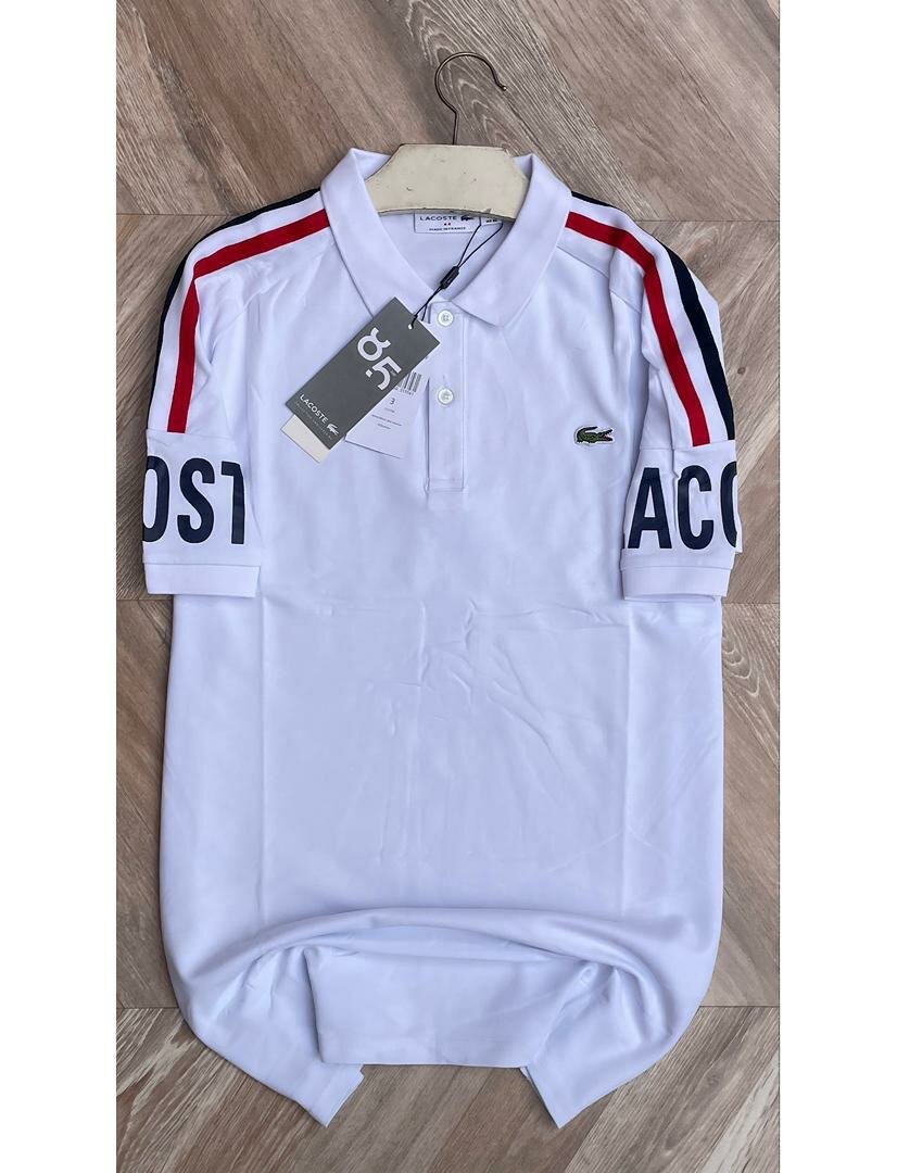 Polo blanc avec logo et bandes