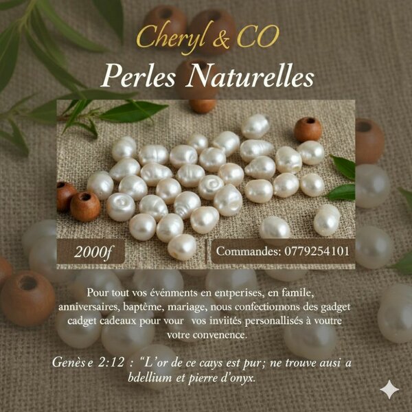 Porte-clés perles naturels