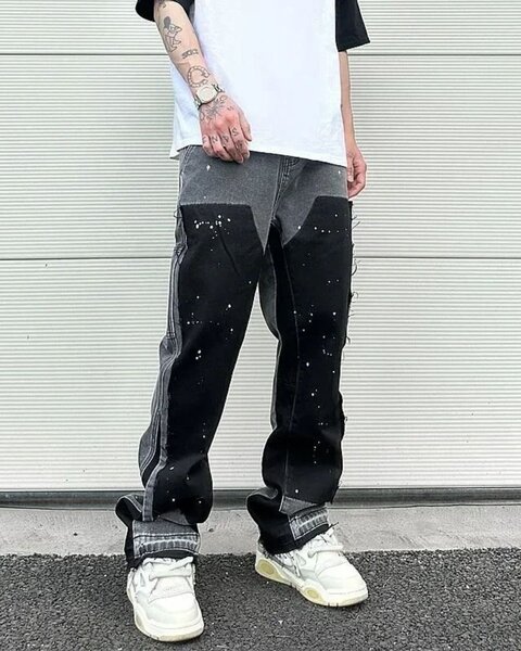 Jean graffiti tendance unisexe