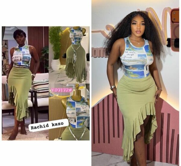 Jupe Asymétrique Vert Femme