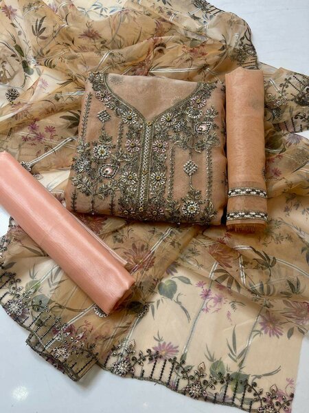 Organza party wear 3 pc