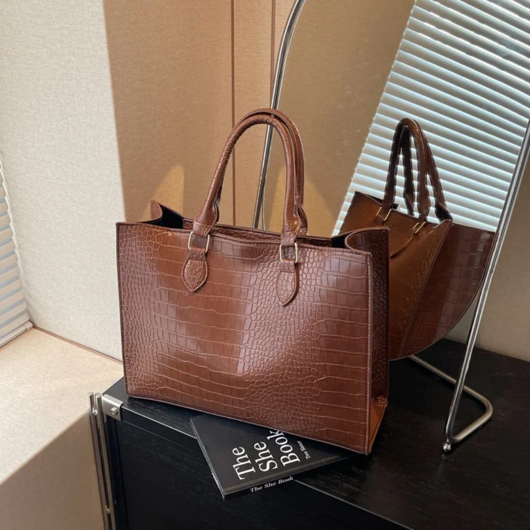 Sac à main en cuir croco