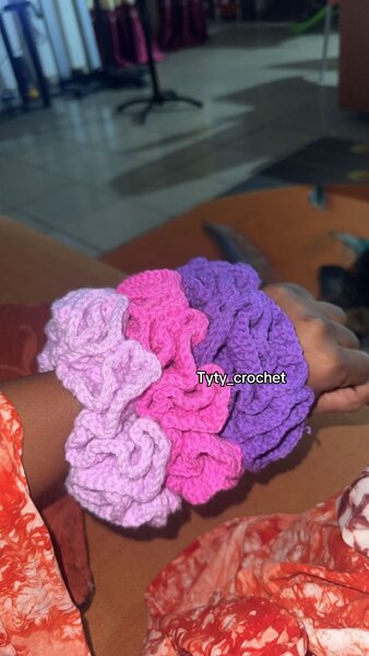 Chouchous en crochet colorés